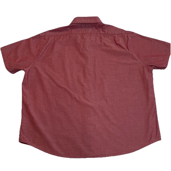 Nautica Mens Button Up Red Cotton Lightweight Short Sleeve 18 XXL - Picture 3 of 8